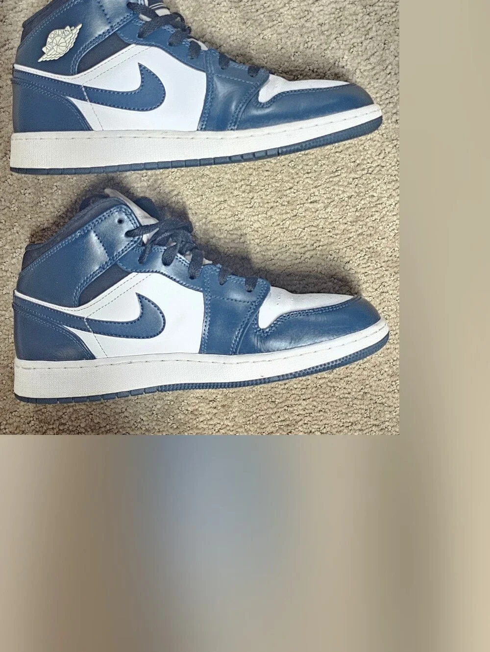 Jordan Men’s Mid-Top Sneakers in Navy and White